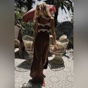 Spell Boudoir Slip Dress in Espresso